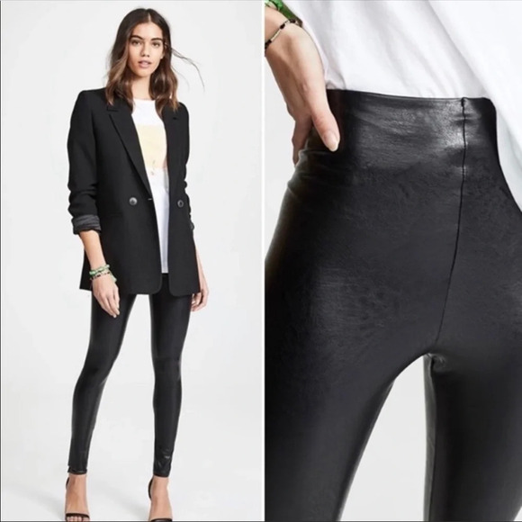 Commando Black Perfect Control Faux Vegan Leather Leggings Size S - Picture 7 of 12